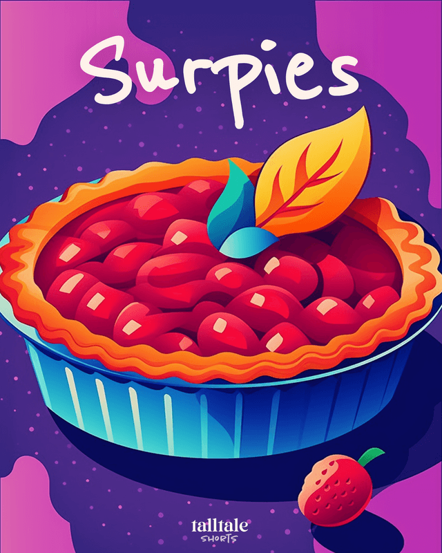 Surpies cover pie on a color background